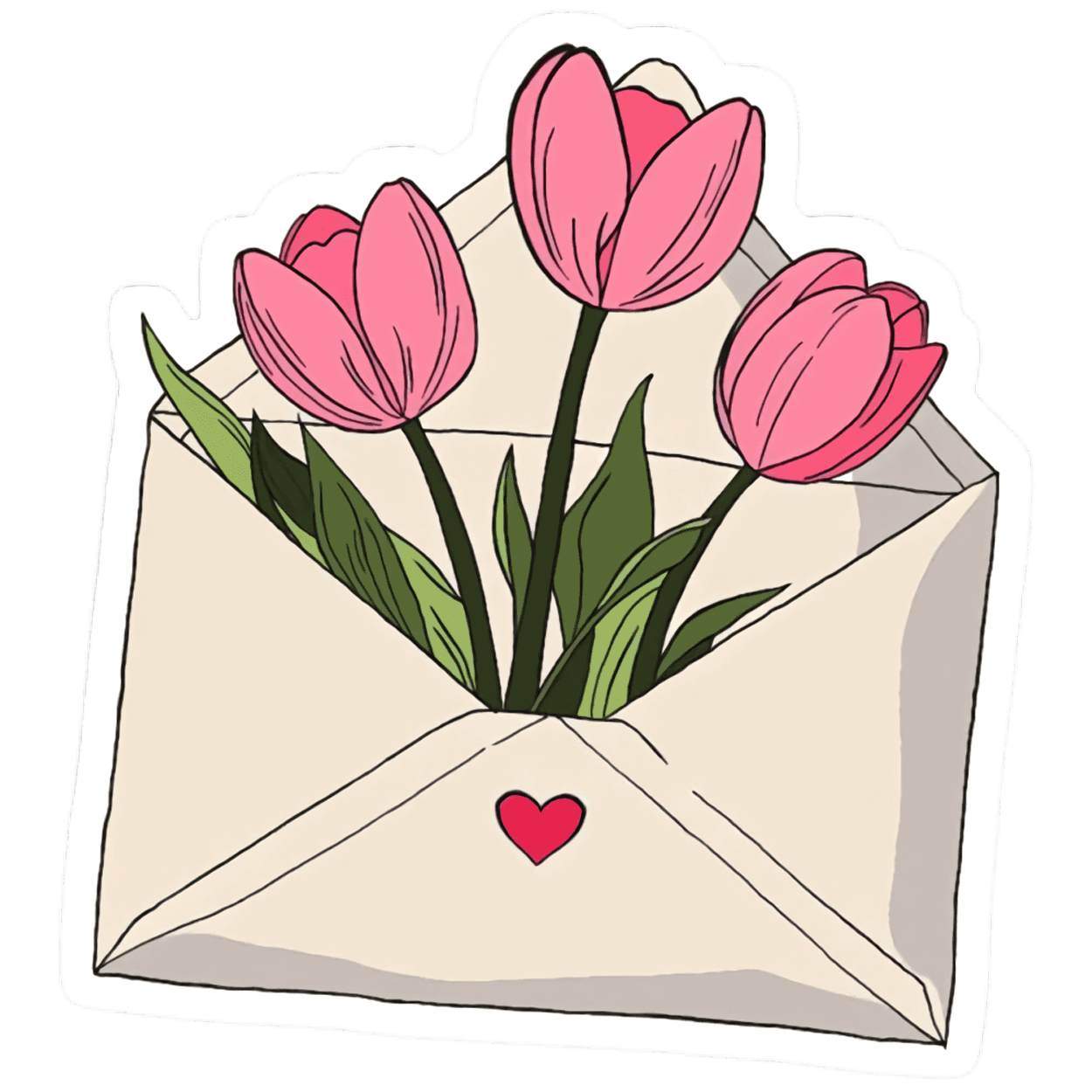 Flower letter sticker